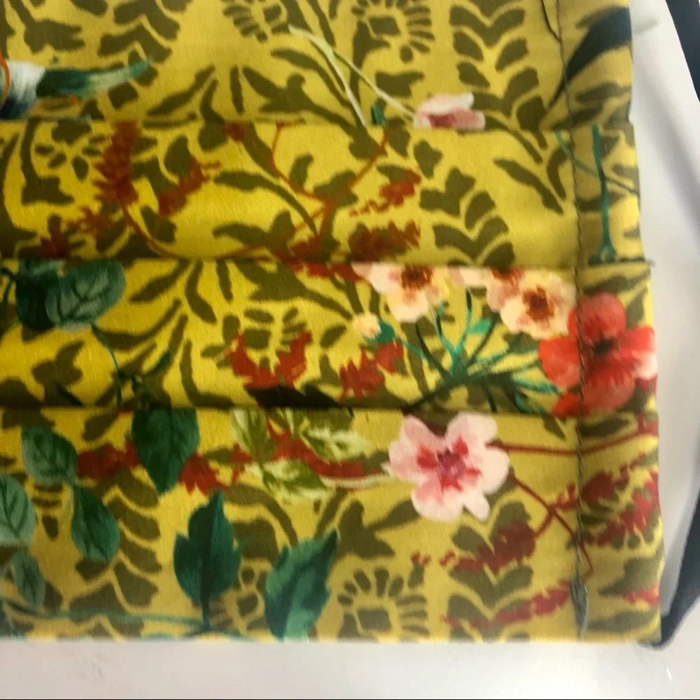 Johnny Was Cotton Pleated Face Mask Floral Print